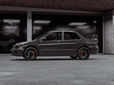 Mitsubishi Lancer Evo Low-poly 3D model