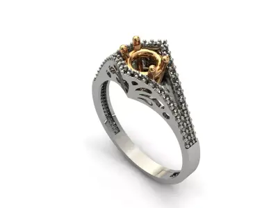 Solitaire Engagement Ring Diamond Women Ring Stone 3D print STL 3D print model