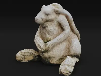 Hare Rabbit Statue Photoscan Low-poly 3D model