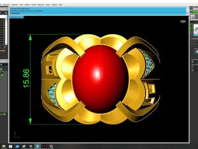 Luxury Oval Gemstone Cocktail Ring for Men  3397 3D print model