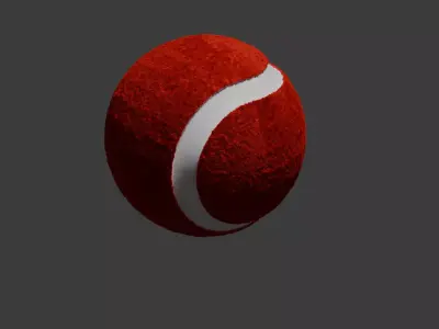 RED TENNIS CRICKET BALL Low-poly 3D model