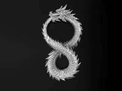 Dragon  sculpture 3DM STL OBJ model for 3D printing and CNC 3D print model