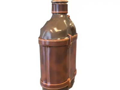 Leather Flask Pack Low-poly 3D model