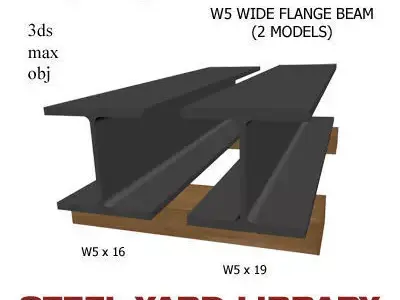 W5 Wide Flange Beam 3D model