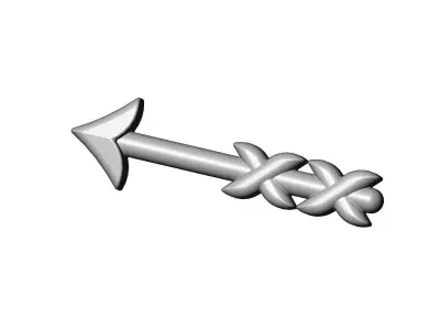 Arrow carving rosette onlay relief 3D print model