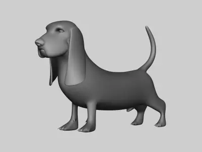 Basset Hound Basemesh for Sculpt Ready Low-poly 3D model
