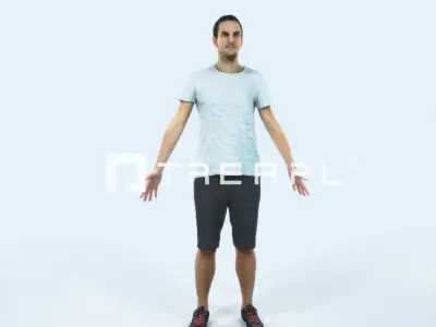Jest 01D Animated Rigged Summer Casual Man Low-poly 3D model