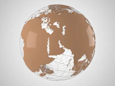 Globe News Skeleton Latte Color 3D model