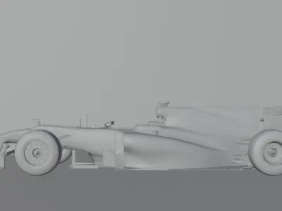 Red bull RB6 F1 car Low-poly 3D model