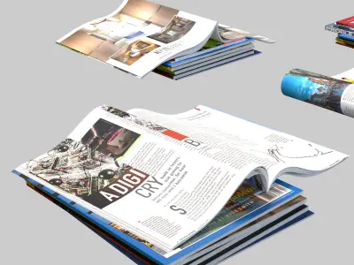 Magazines stack 3D model