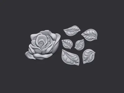 Rose Bas Relief 3D print model