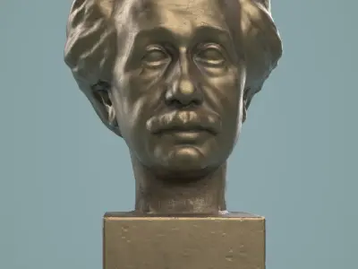Einstein Bust PBR Low-poly 3D model