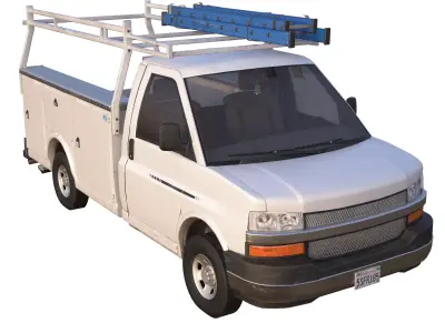 Construction Worker Pick Up Truck  PBR Low-poly 3D model