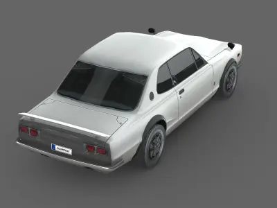 Nissan Skyline 1969 Low-poly 3D model