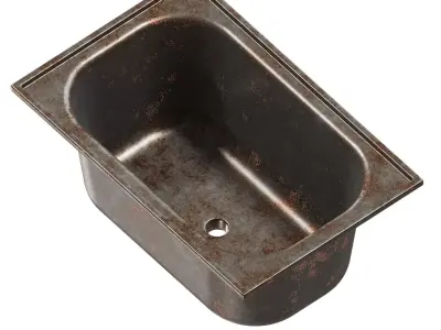 Rusty Single Bowl Kitchen Sink 3D model