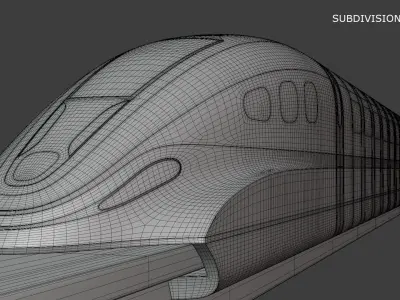 Future maglev and Tesla Robovan 3D Model Pack