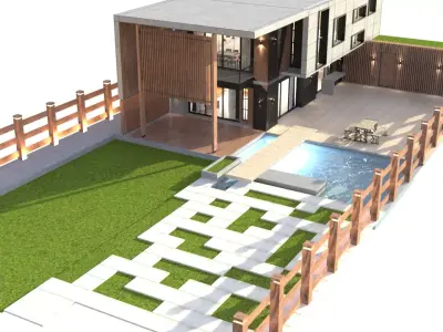 Villa 3d Outdoor Model 3D model