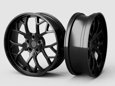 Car wheel Low-poly 3D model