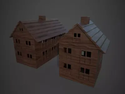 Decorative house Low-poly 3D model
