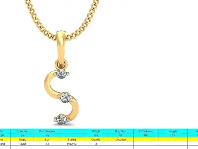 Solitaire Women Pendant 3dm STL OBJ FBX Renders Details 3D print model 35