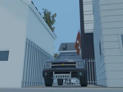 Low poly town in Norway Low-poly 3D model