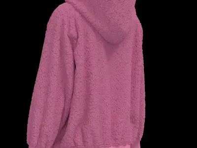 Female oversized raglan hoodie 3D model