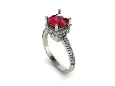 ruby and daimond ring Free 3D print model