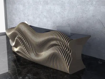 Parametric Wavy Wooden Furniture 24-  CNC files for cutting 3D model