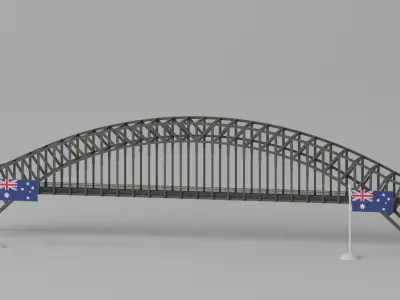 Sydney Harbour Bridge Australia Low-poly 3D model