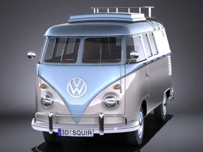 Volkswagen Transporter T1 Camper Van 1950 3D model