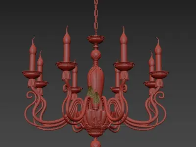 Chandelier Rimini E 1 1 8 RED 3D model