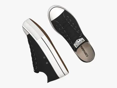 Chuck Taylor All Star Lift Platform Low Top Black 3D model