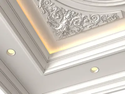Ceiling coffered with lighting in a classic style 3D model