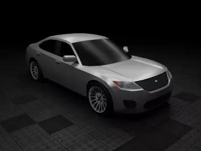 Low Poly Modern Generic Full-Size Sedan  Low-poly 3D model