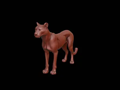 Cheetah Animal Sculpture 3D print model