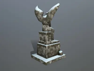 statue 3 of angel Low-poly 3D model