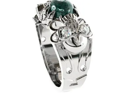 Skull Diamond Ring 3D print model