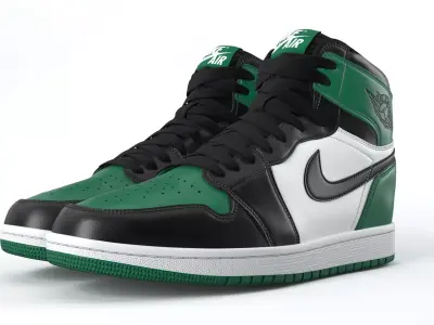 Jordan 1 Retro green  PBR  Low-poly 3D model