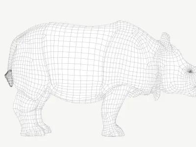 Indian Rhinoceros  Low-poly 3D model