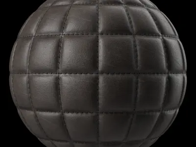 Leather Materials 37- Stitched Leather - Sbsar Pbr 4k Seamless Texture