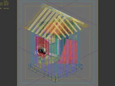 gAME Wood Stitch House 04 3D model