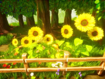 Stylized Tree and Foliage Pack Low-poly 3D model