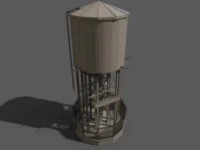 Water tower full  Free 3D model