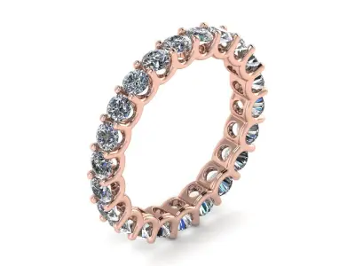 U Shaped Eternity Ring 2 point 8 mm stone size swiss 14 and EU54 3D print model
