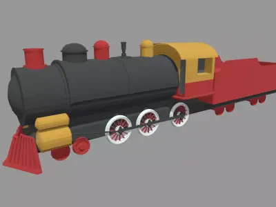 Low Poly Train 02 Low-poly 3D model