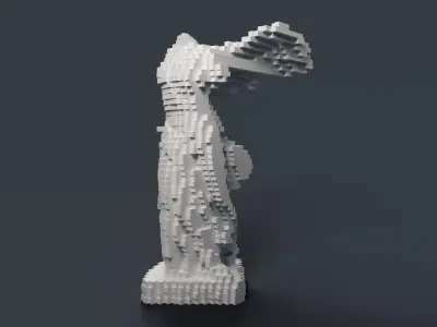 Victory Goddess War Goddess Sculpture Carving Ornament Mosaic 3D model