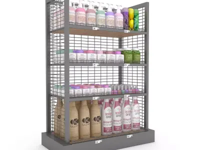 cosmetic product market stand 04 Low-poly 3D model