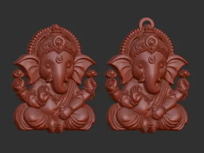 Lord ganesha pentant and cnc model 3D print model