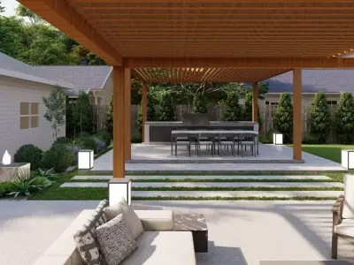 Garden Landscape 3D Model - SketchUp and Lumion Scene  Free 3D model