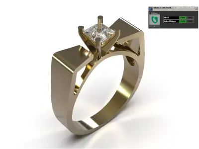 Wedding bridal solitaire STL 3D 3DM gold ring model sr0107 3D print model